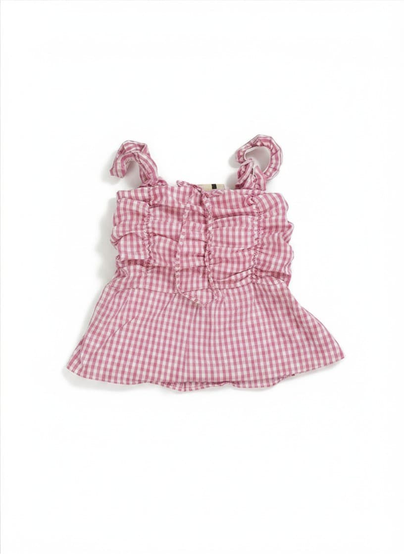 Red Gingham Ruffle Top